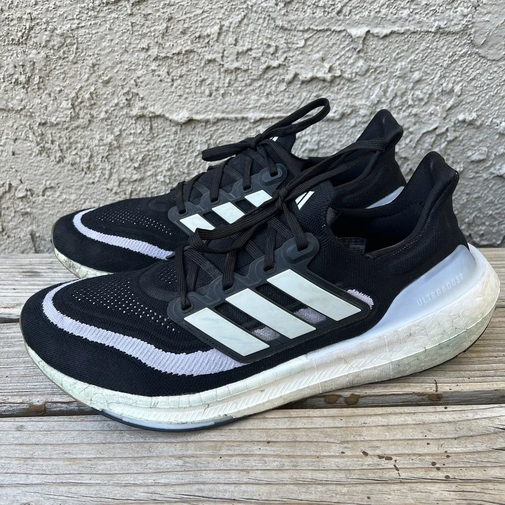 Adidas Shoes Men Size 12 UltraBoost Light Black White Boost Sneakers